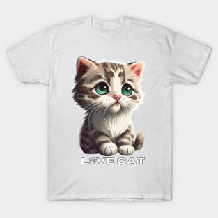 Love Cat, cute cat with tender look T-Shirt